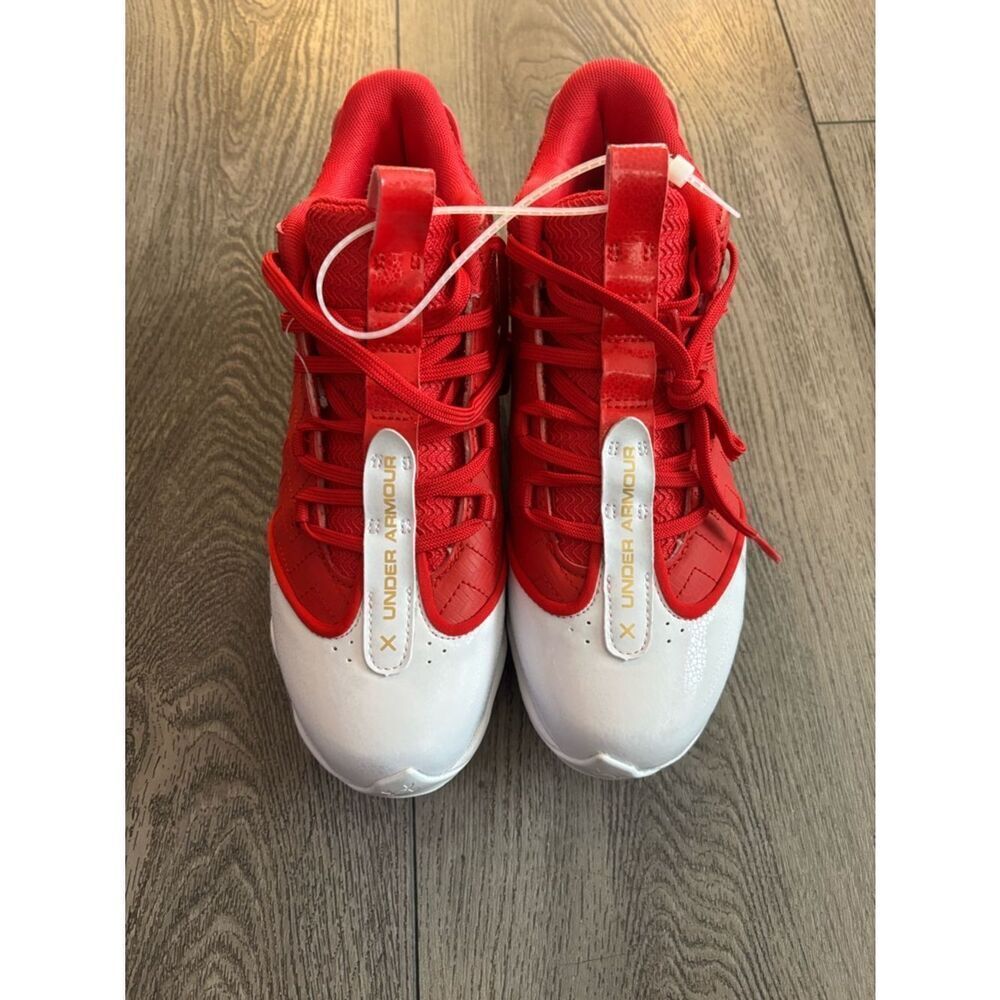Under Armour Kids Red and White Athletic Sneakers